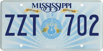 MS license plate ZZT702