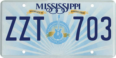 MS license plate ZZT703