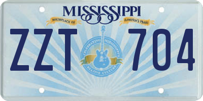 MS license plate ZZT704