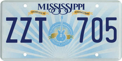 MS license plate ZZT705