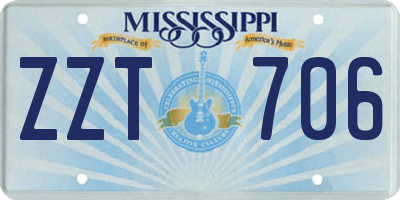 MS license plate ZZT706