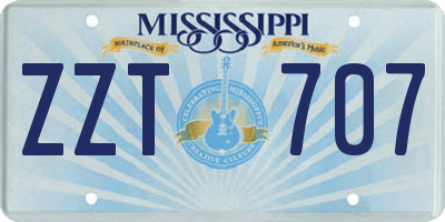 MS license plate ZZT707