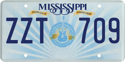 MS license plate ZZT709