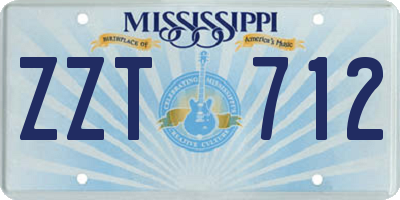 MS license plate ZZT712