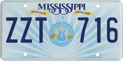 MS license plate ZZT716