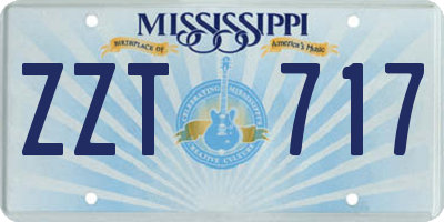 MS license plate ZZT717