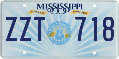 MS license plate ZZT718