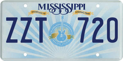 MS license plate ZZT720