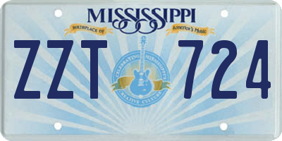 MS license plate ZZT724