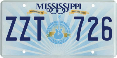 MS license plate ZZT726