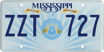 MS license plate ZZT727