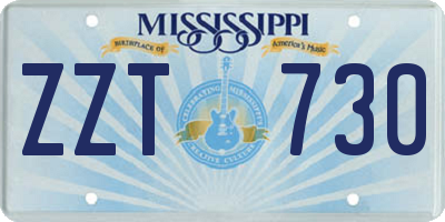 MS license plate ZZT730