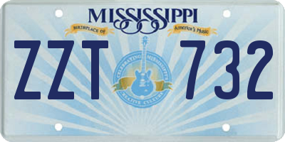 MS license plate ZZT732