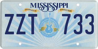 MS license plate ZZT733