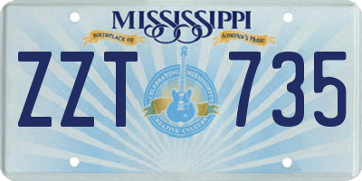 MS license plate ZZT735