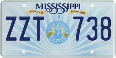 MS license plate ZZT738