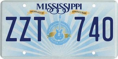 MS license plate ZZT740