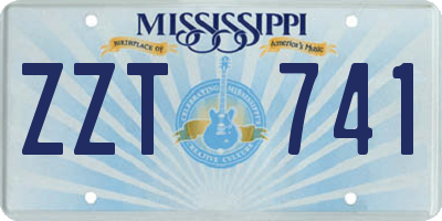 MS license plate ZZT741