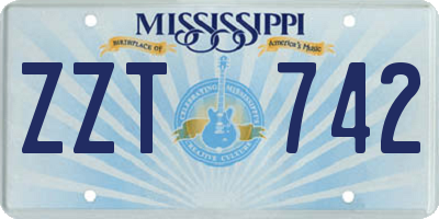 MS license plate ZZT742