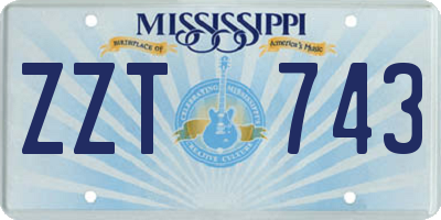 MS license plate ZZT743