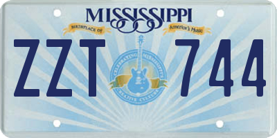 MS license plate ZZT744