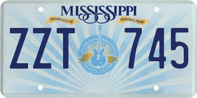 MS license plate ZZT745