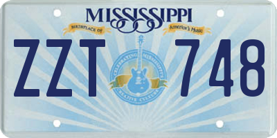 MS license plate ZZT748