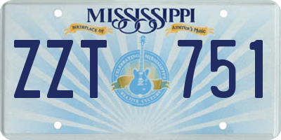 MS license plate ZZT751