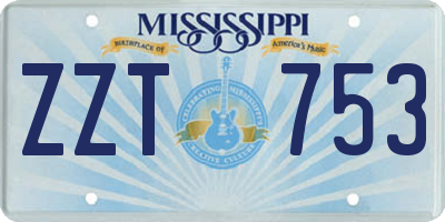 MS license plate ZZT753