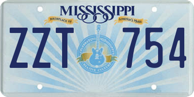 MS license plate ZZT754