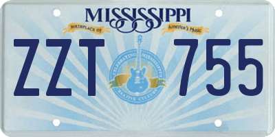 MS license plate ZZT755