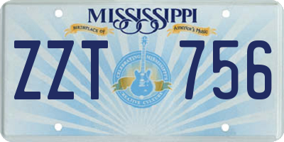 MS license plate ZZT756