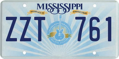 MS license plate ZZT761