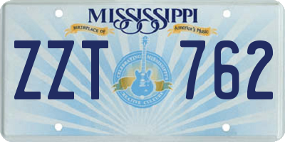 MS license plate ZZT762