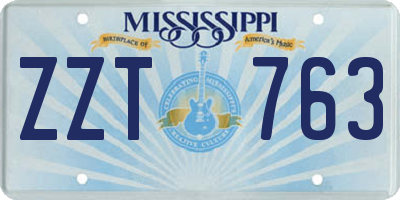 MS license plate ZZT763