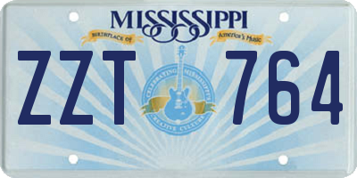 MS license plate ZZT764