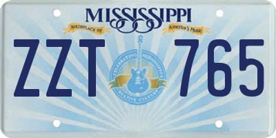 MS license plate ZZT765