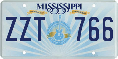 MS license plate ZZT766