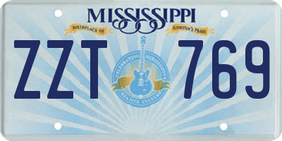 MS license plate ZZT769