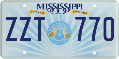 MS license plate ZZT770