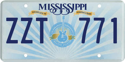 MS license plate ZZT771