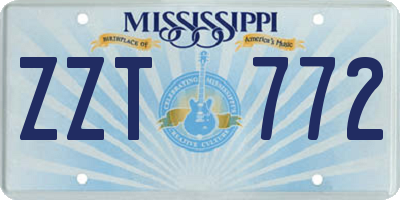 MS license plate ZZT772