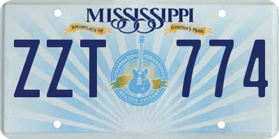 MS license plate ZZT774