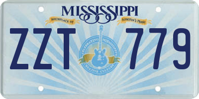 MS license plate ZZT779