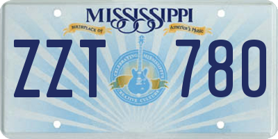 MS license plate ZZT780