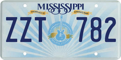 MS license plate ZZT782