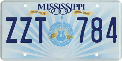 MS license plate ZZT784