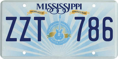 MS license plate ZZT786