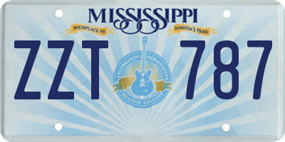 MS license plate ZZT787