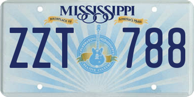 MS license plate ZZT788